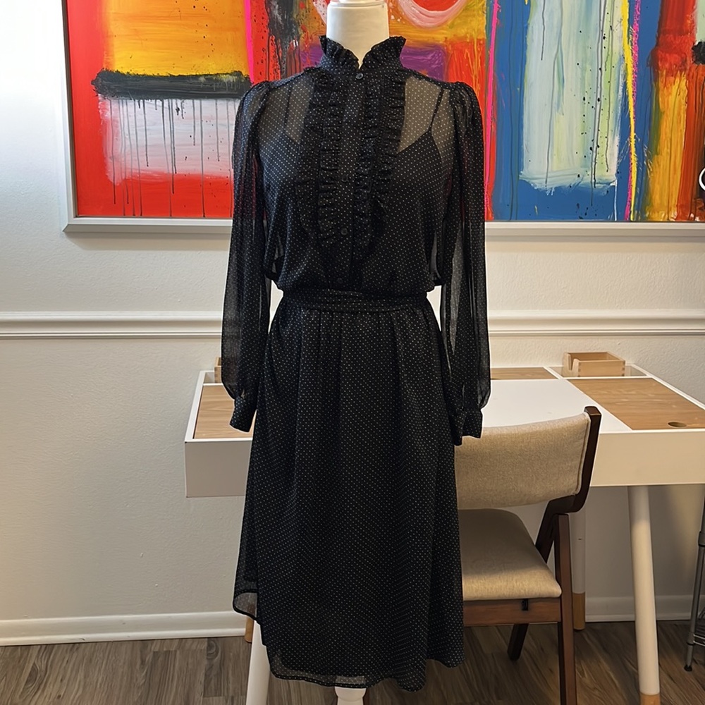 Banana Republic chiffon polka dot dress